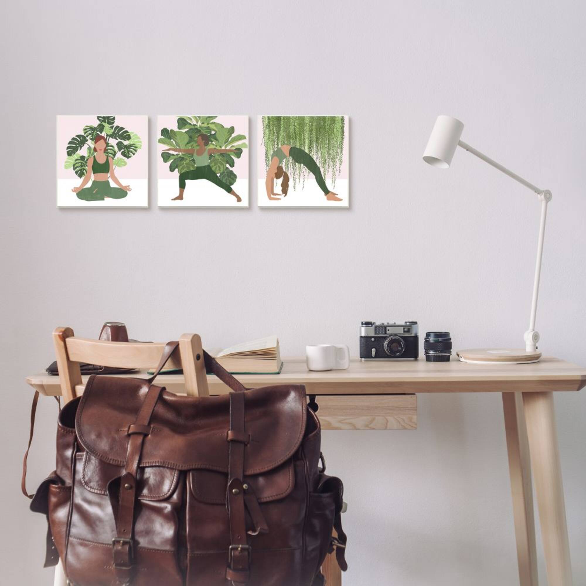 Stupell Industries Yoga Poses Female Figures Namaste Relaxation Self-Care Canvas Wall Art, 17" x 17"
